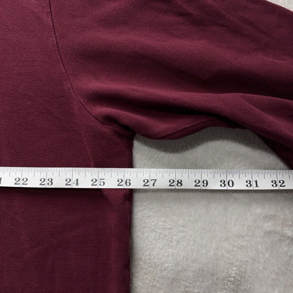 Polo Ralph Lauren Polo Shirt Mens 2XL Maroon Long Sleeve Cotton Pony Logo Casual
